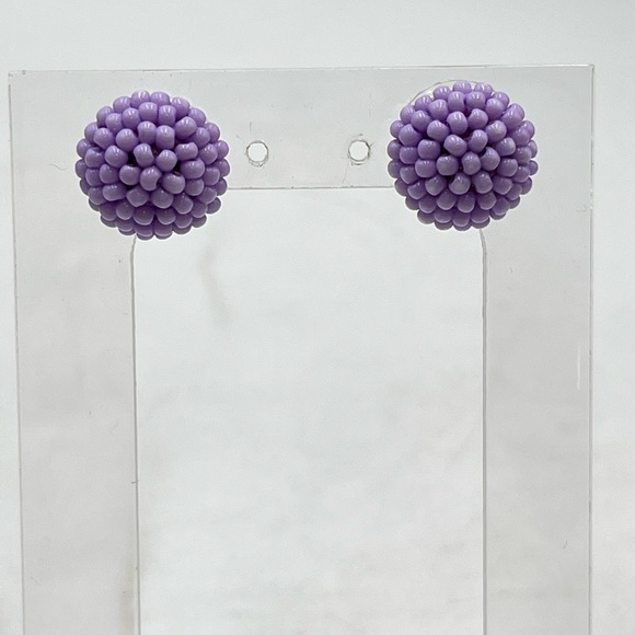 J. Crew Lavender Lilac Seed Bead
Beaded Post Small Round Stud Pierced Earrings - Picture 4 of 15